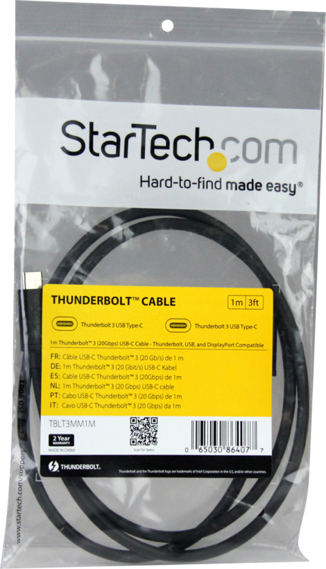 Cable Thunderbolt 3 Type-C/m-m 1m