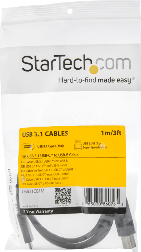 USB Kabel 3.1 St(C)-St(B) 1 m schwarz