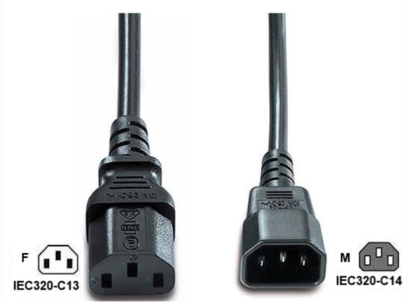 Power Cable IEC320-C13 to C14 10A 2-pack