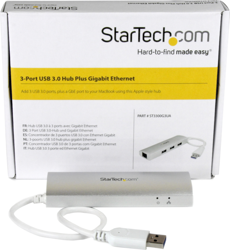 StarTech USB Hub 3.0 3-port + Gb Ethern.