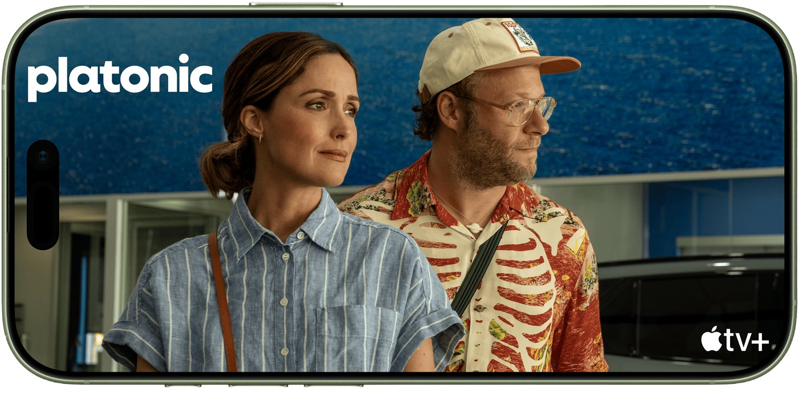 iPhone displaying the series Platonic on Apple TV+