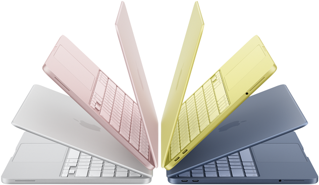 Apple MacBook Neo. All 4 colors.