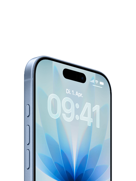 iPhone display showing time and flower background