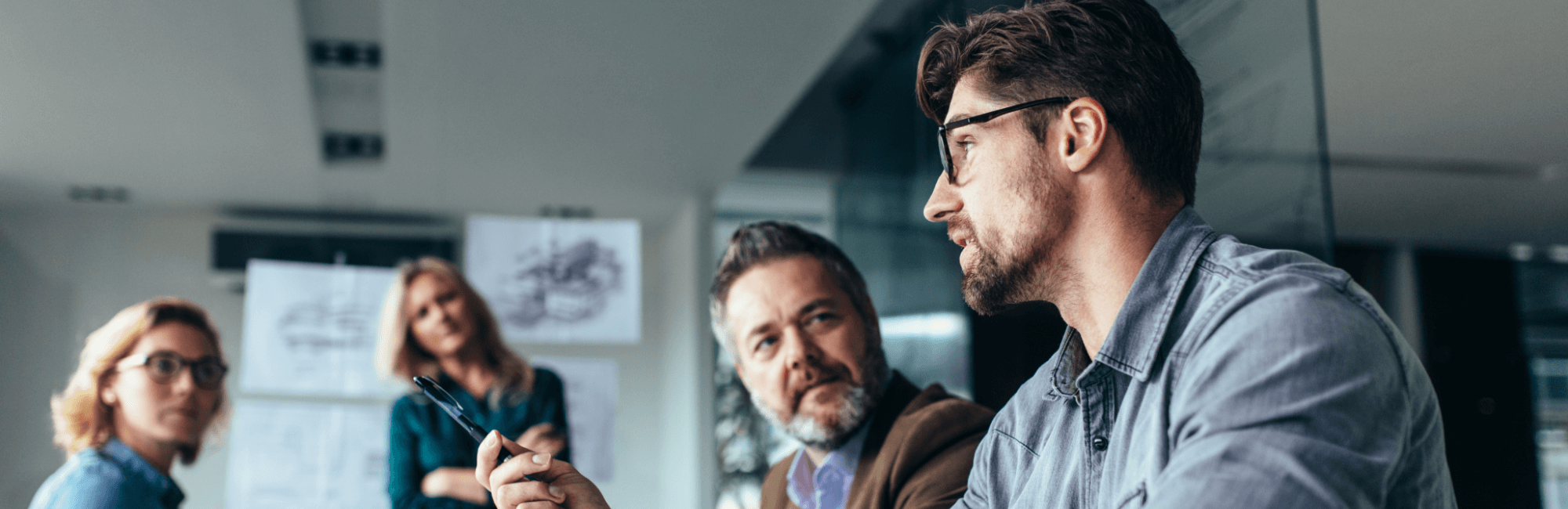 Porfessionals working in modern office