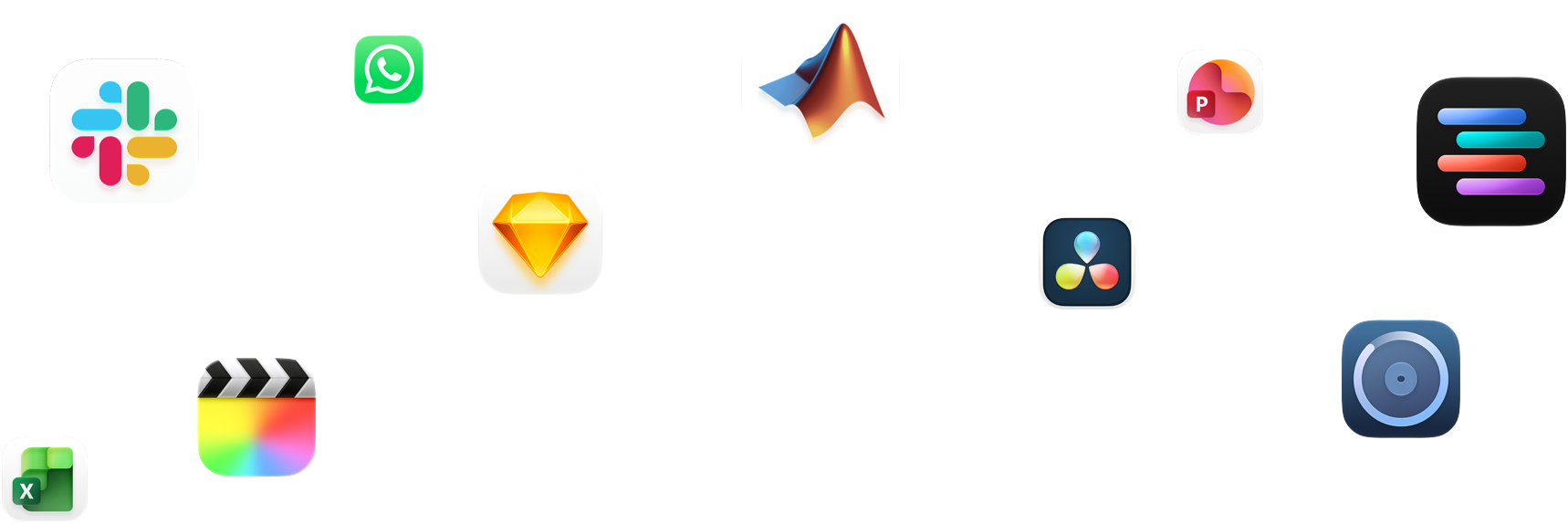 Apple Mac Studio M5 | Many diffrent app icons.