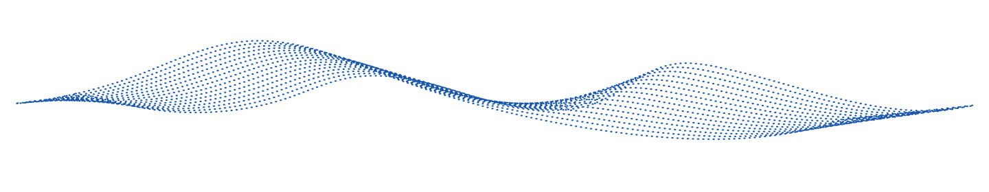 Dynamic wave-shaped blue dot pattern symbolizing motion and digital connectivity