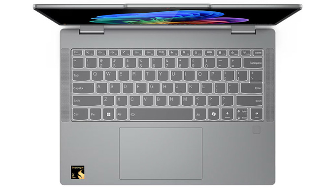 Laptop shown  above, with a sticker of the Snapdragon logo.