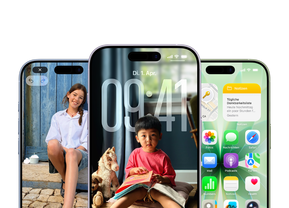 iPhone screen with AI elements and children