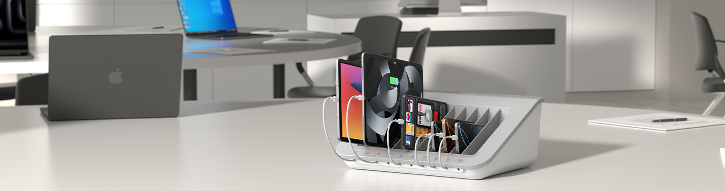 Belkin products standing on table