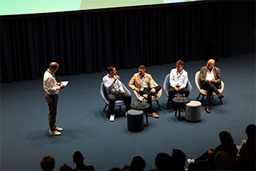 People sitting on the stage