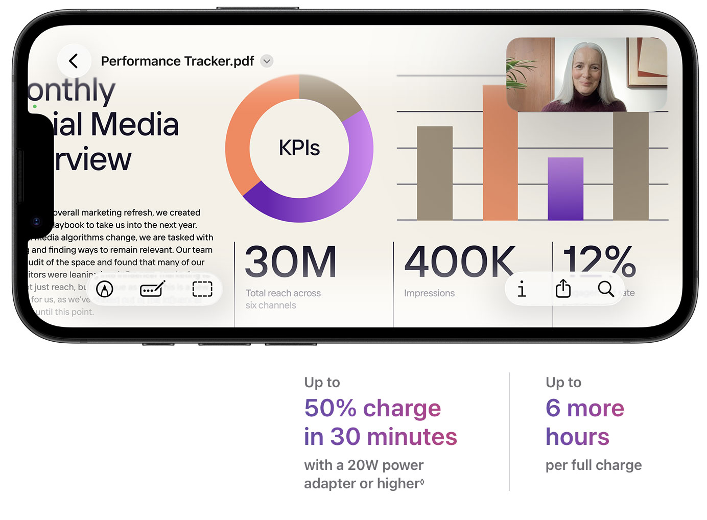 Apple iPhone 17e. Long battery life.