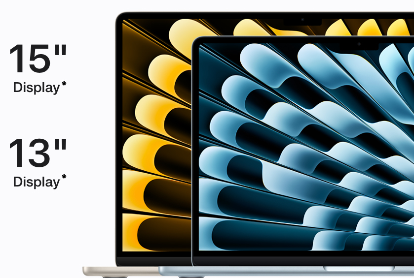 Apple MacBook Air M4 Disyplay sizes